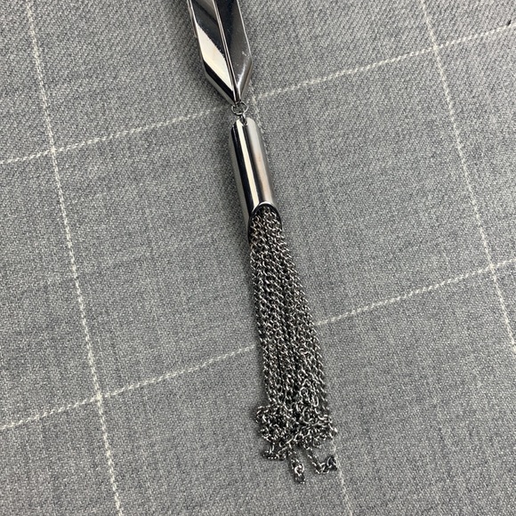 Silver Tassel Necklace Costume Jewelry Multi strand - Picture 10 of 13